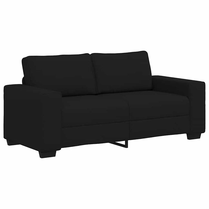 2-Seater Sofa Black 140 Cm Fabric Aobpoln