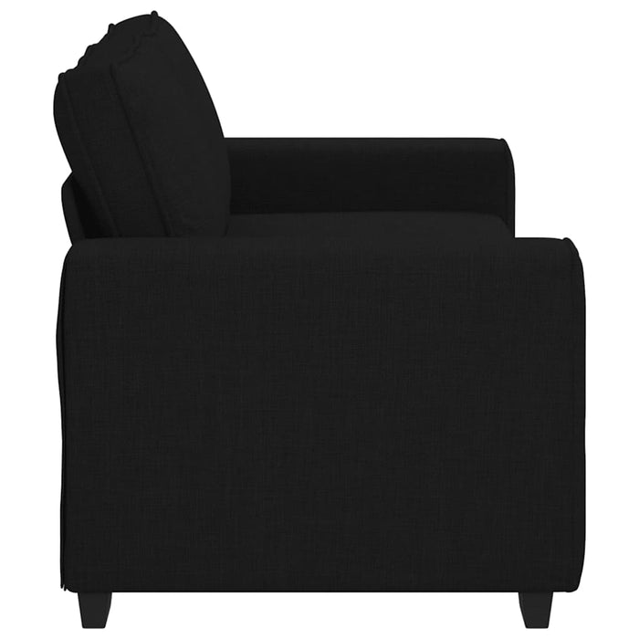 2-Seater Sofa Black 140 Cm Fabric Aobpoln