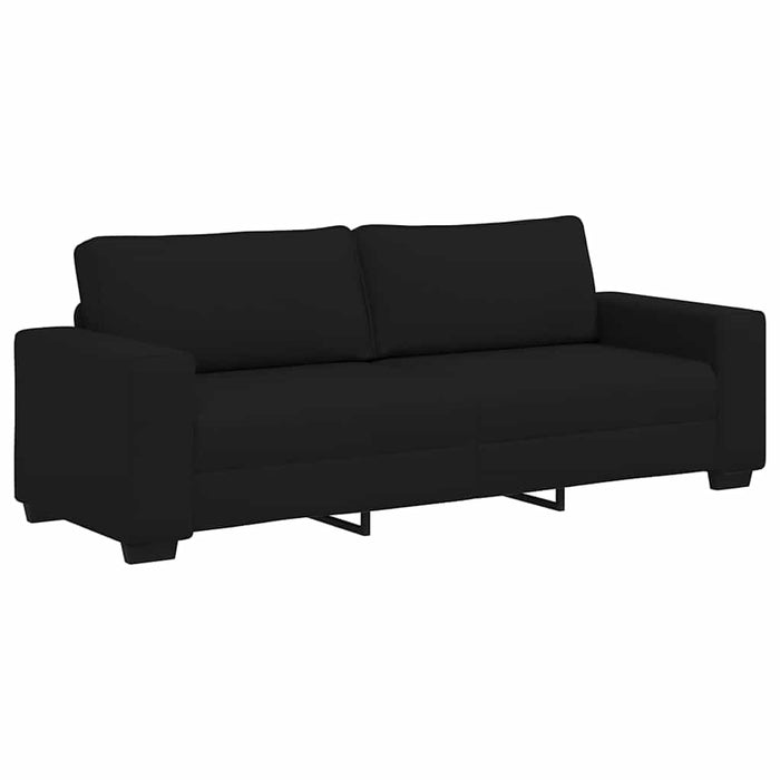 3-Seater Sofa Black 180 Cm Fabric Aobpoin
