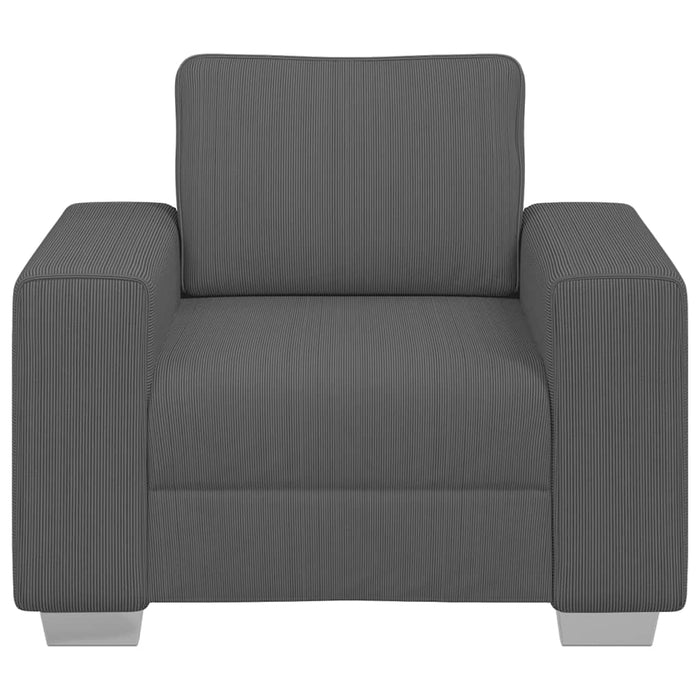 Sofa Chair Dark Grey 59 Cm Corduroy Fabric Aobponi
