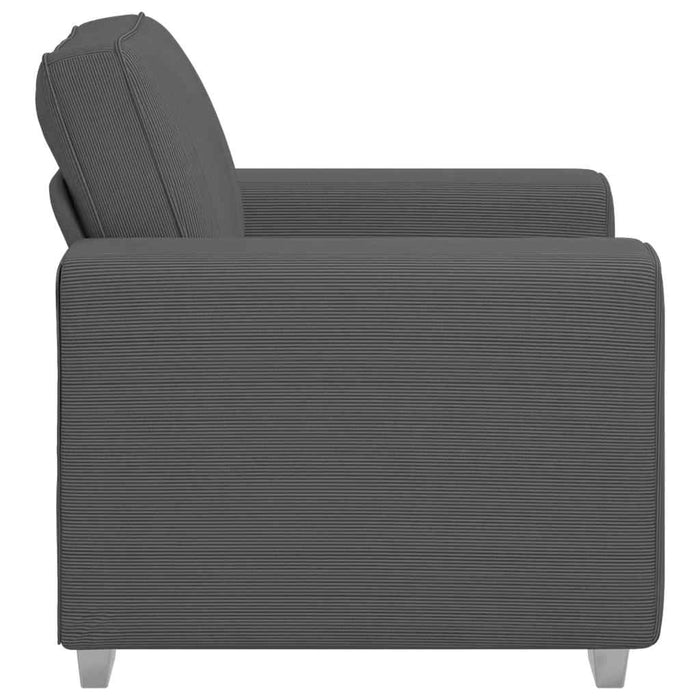 Sofa Chair Dark Grey 59 Cm Corduroy Fabric Aobponi
