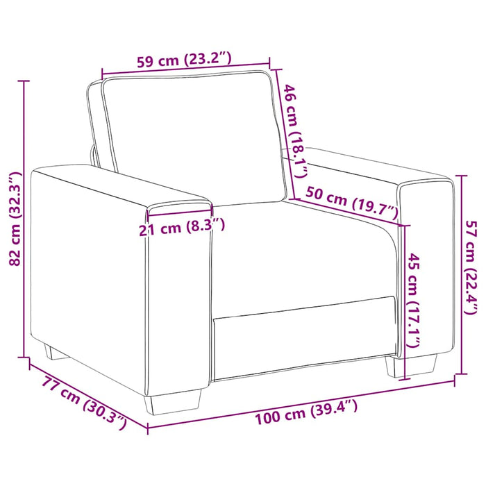 Sofa Chair Dark Grey 59 Cm Corduroy Fabric Aobponi