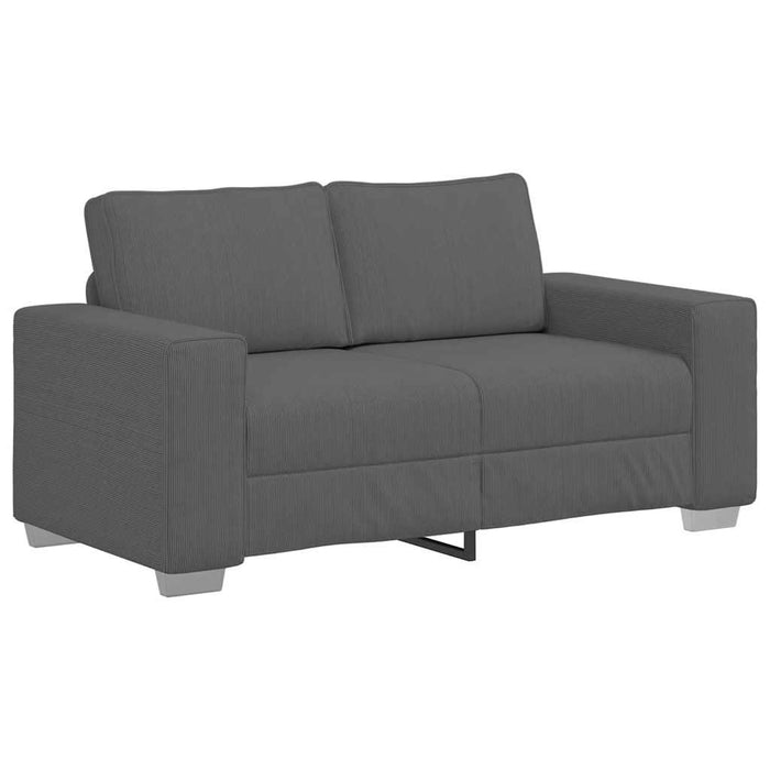 Loveseat Sofa Dark Grey 120 Cm Corduroy Fabric Aobpoka