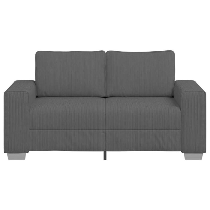 Loveseat Sofa Dark Grey 120 Cm Corduroy Fabric Aobpoka
