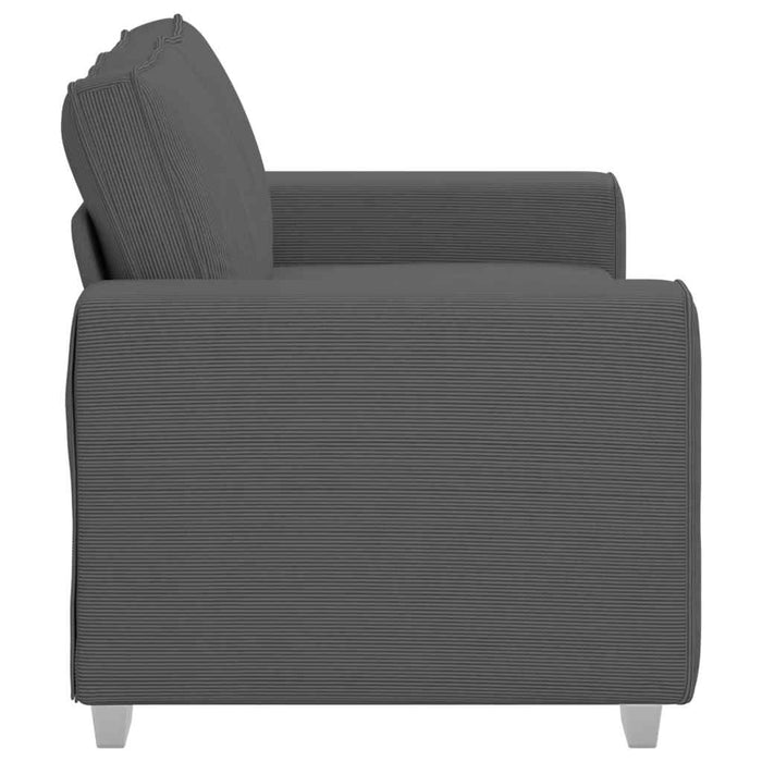Loveseat Sofa Dark Grey 120 Cm Corduroy Fabric Aobpoka