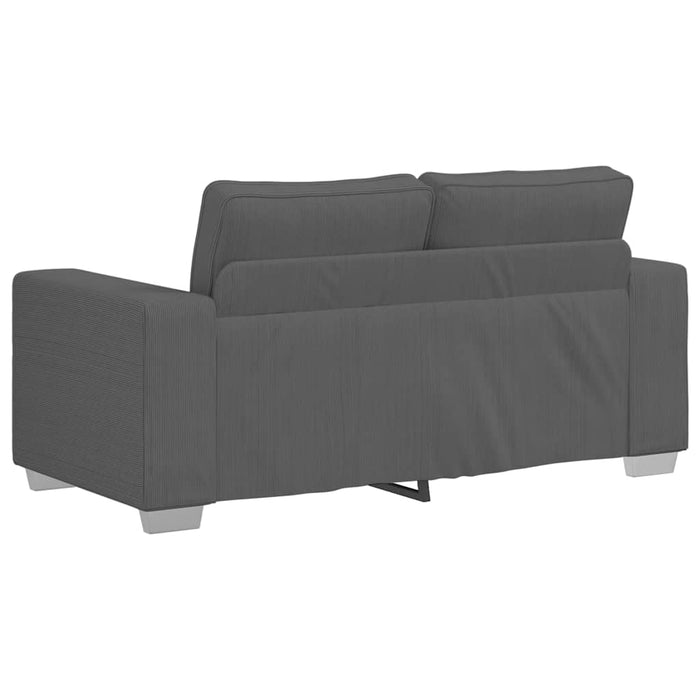 Loveseat Sofa Dark Grey 120 Cm Corduroy Fabric Aobpoka