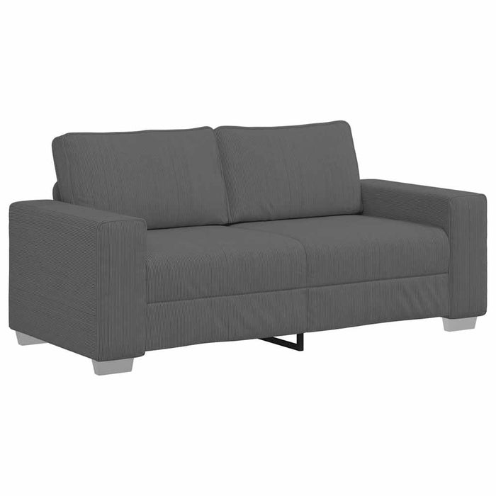 Loveseat Sofa Dark Grey 140 Cm Corduroy Fabric Aobpxbo