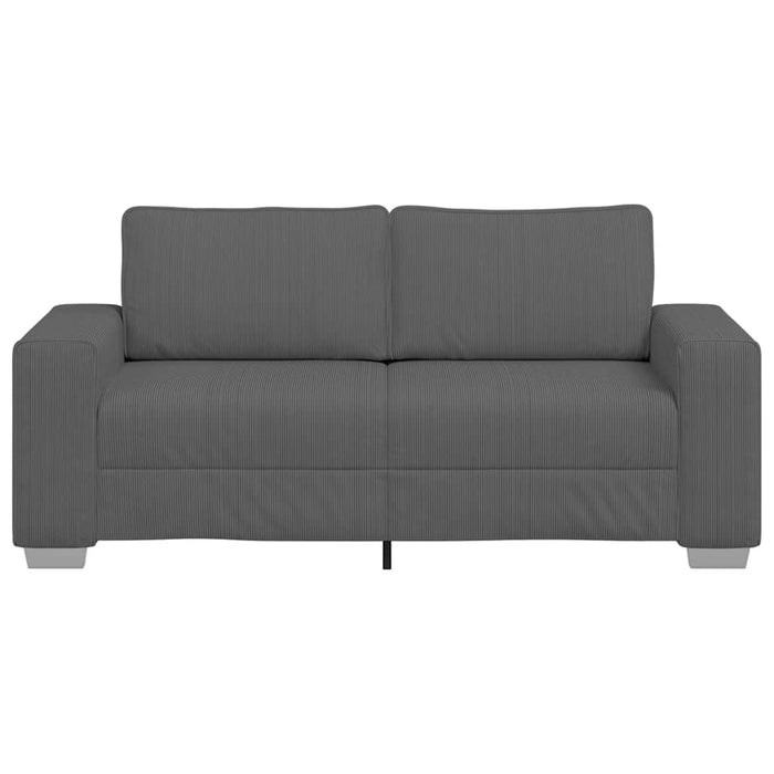 Loveseat Sofa Dark Grey 140 Cm Corduroy Fabric Aobpxbo