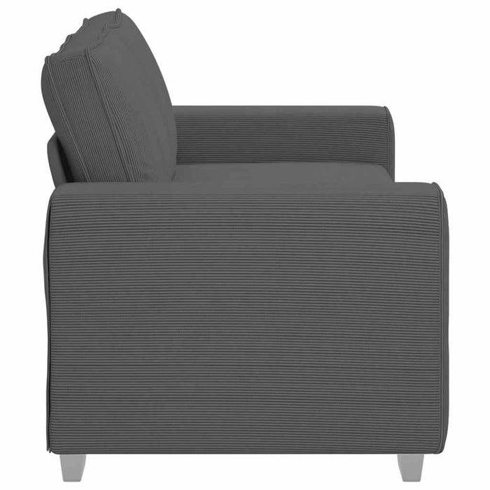 Loveseat Sofa Dark Grey 140 Cm Corduroy Fabric Aobpxbo