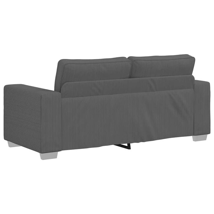 Loveseat Sofa Dark Grey 140 Cm Corduroy Fabric Aobpxbo