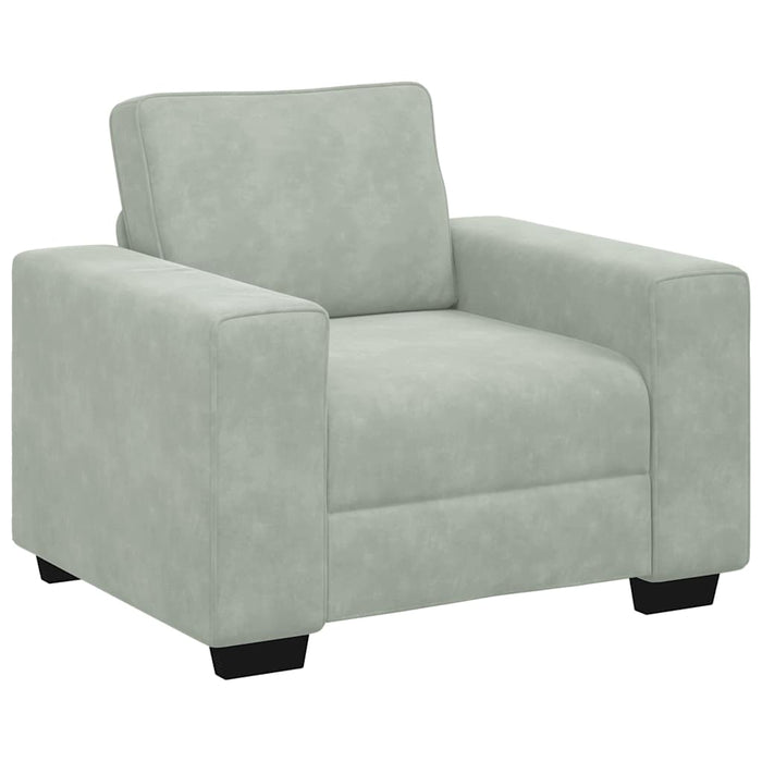 Sofa Chair Light Grey 59 Cm Velvet Aobpxai