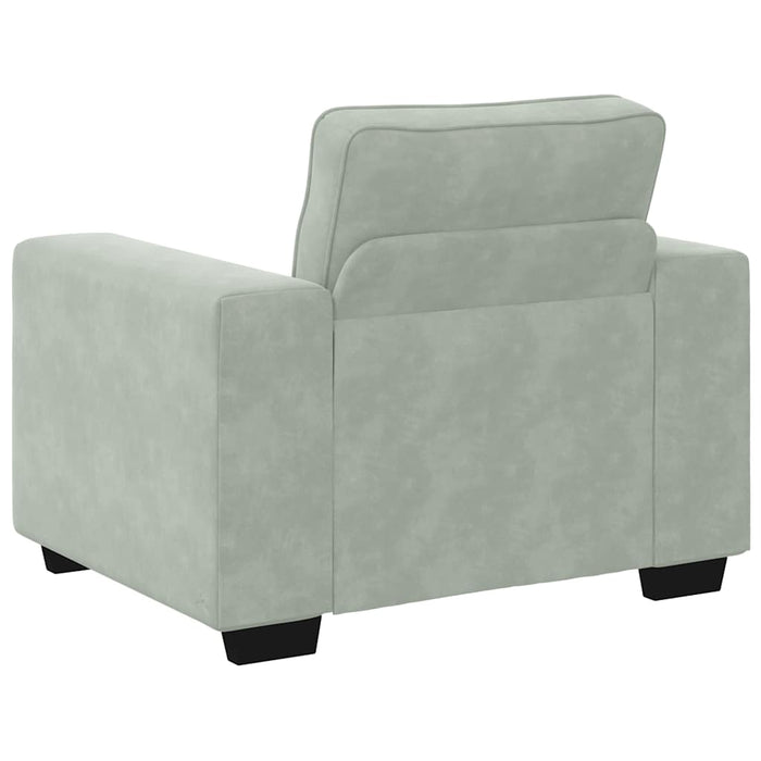 Sofa Chair Light Grey 59 Cm Velvet Aobpxai