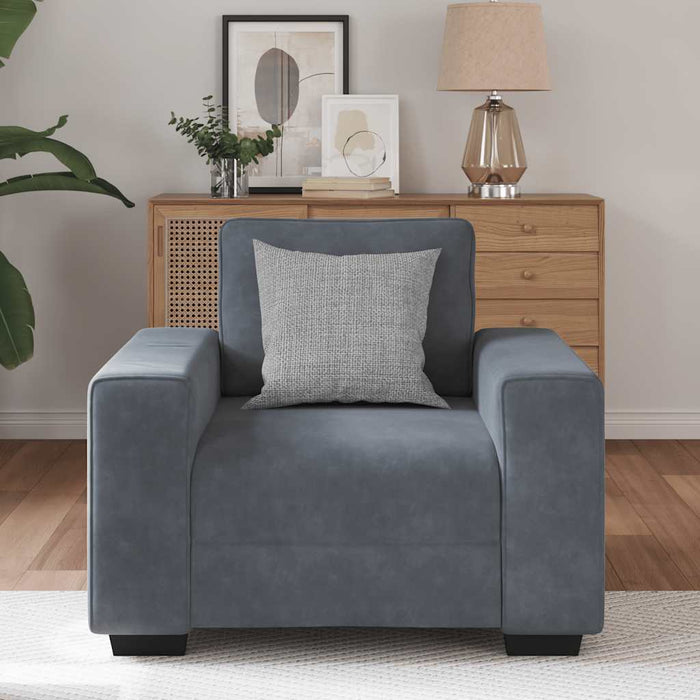 Sofa Chair Dark Grey 59 Cm Velvet Aobpxan