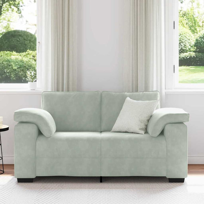 Loveseat Sofa Light Grey 120 Cm Velvet Aobpxpi