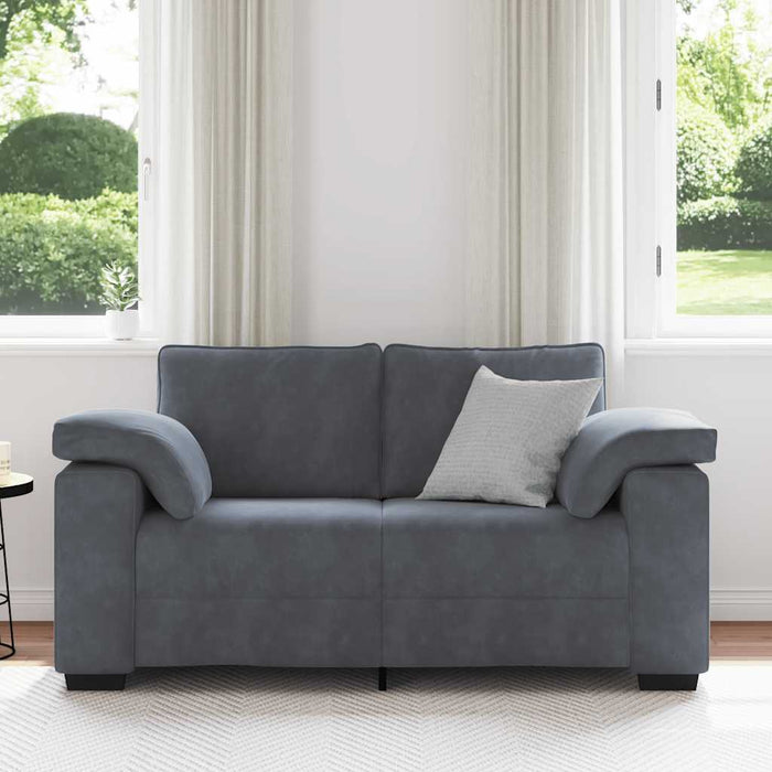 Loveseat Sofa Dark Grey 120 Cm Velvet Aobpxpn