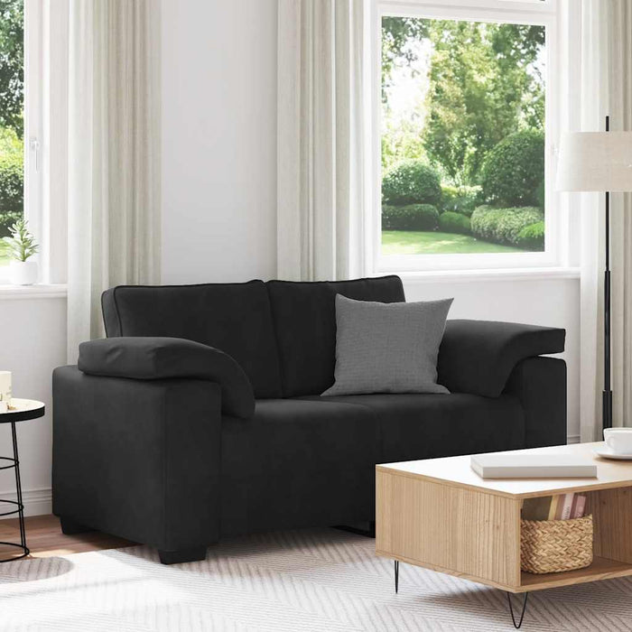 Loveseat Sofa Black 120 Cm Velvet Aobpxlx