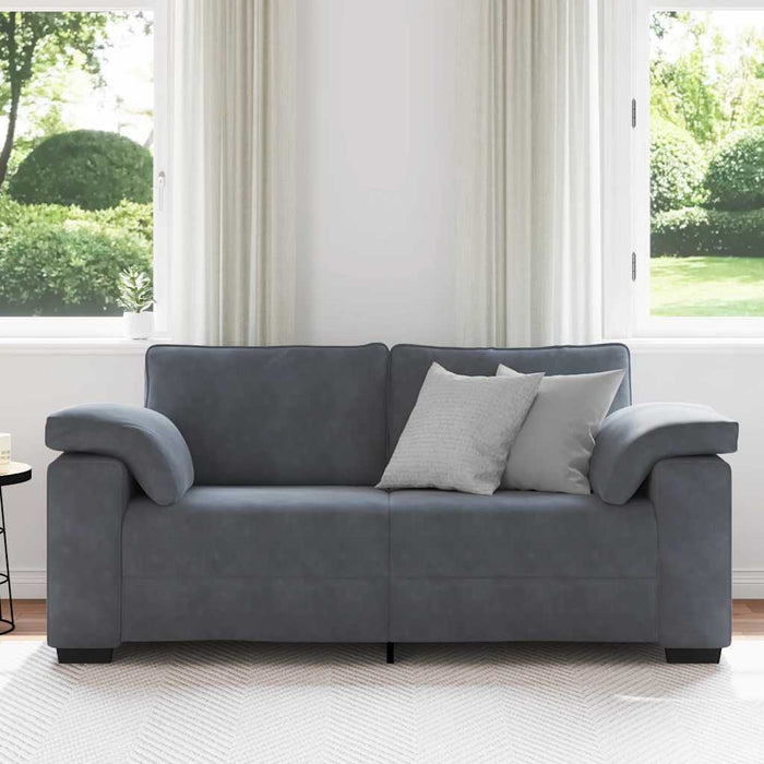 Loveseat Sofa Dark Grey 140 Cm Velvet Aobpxln