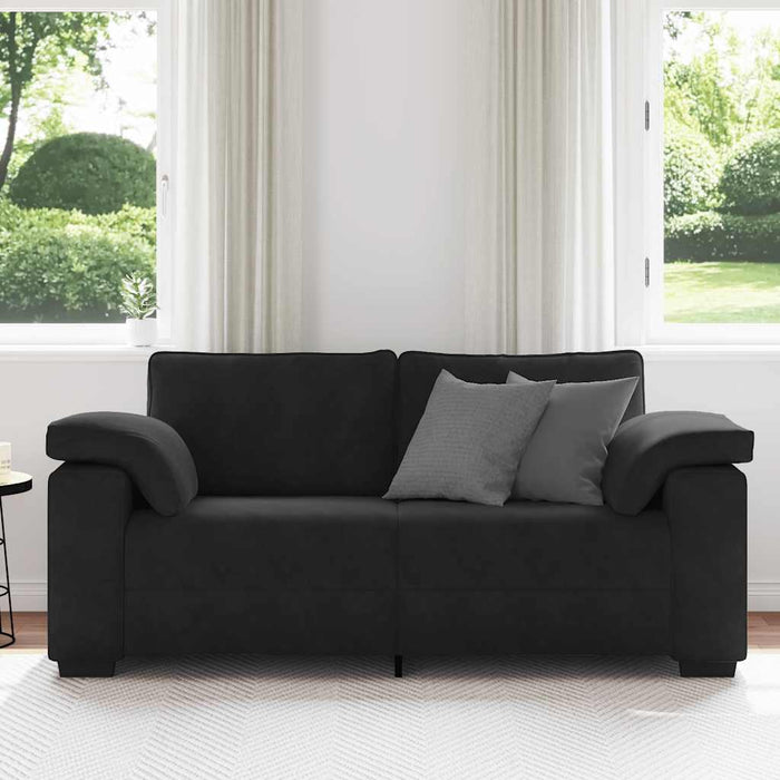 Loveseat Sofa Black 140 Cm Velvet Aobpxix