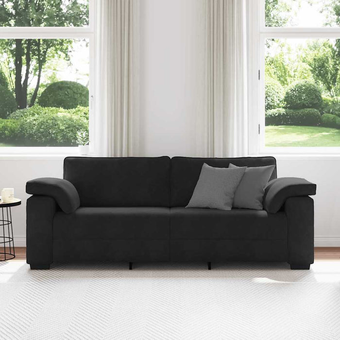 3-Seater Sofa Black 178 Cm Velvet Aobpxnx