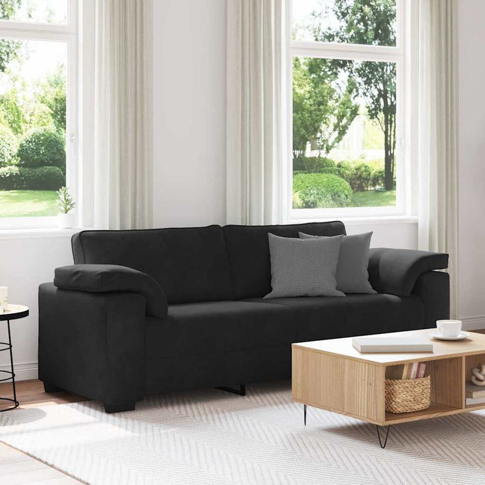 3-Seater Sofa Black 178 Cm Velvet Aobpxnx