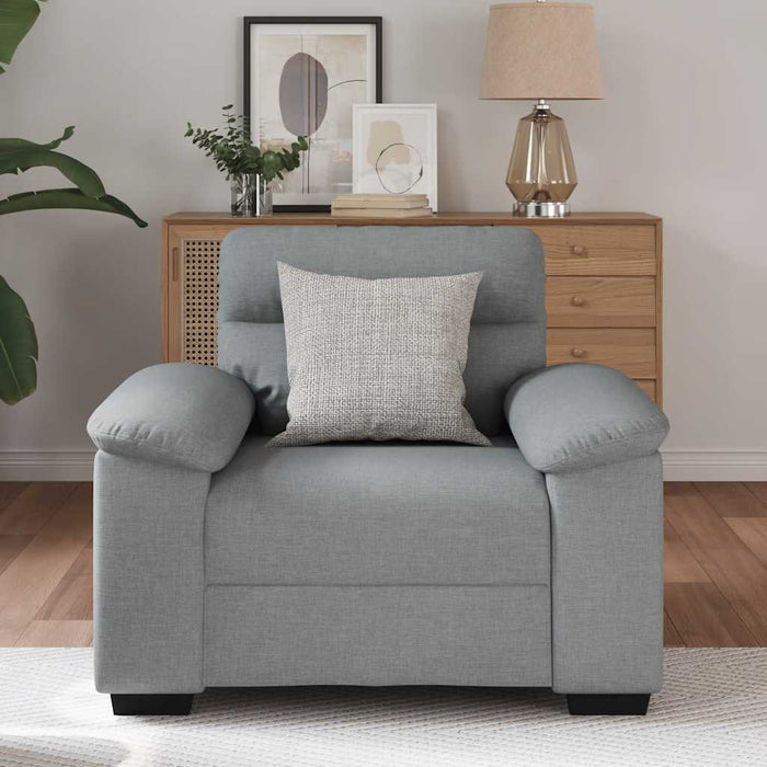 Sofa Chair Light Grey 60 Cm Fabric Aobpxni