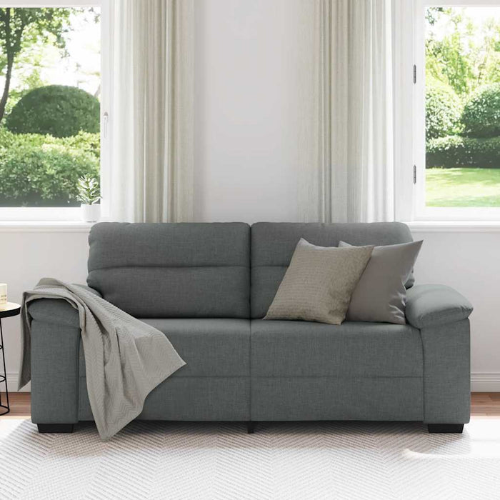2-Seater Sofa Dark Grey 140 Cm Fabric Aobptbn