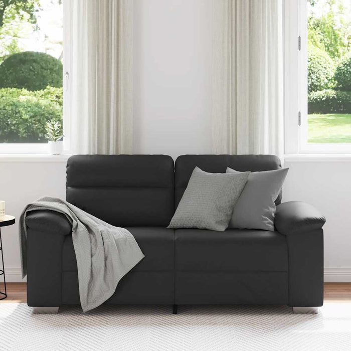 2-Seater Sofa Black 120 Cm Faux Leather Aobptti