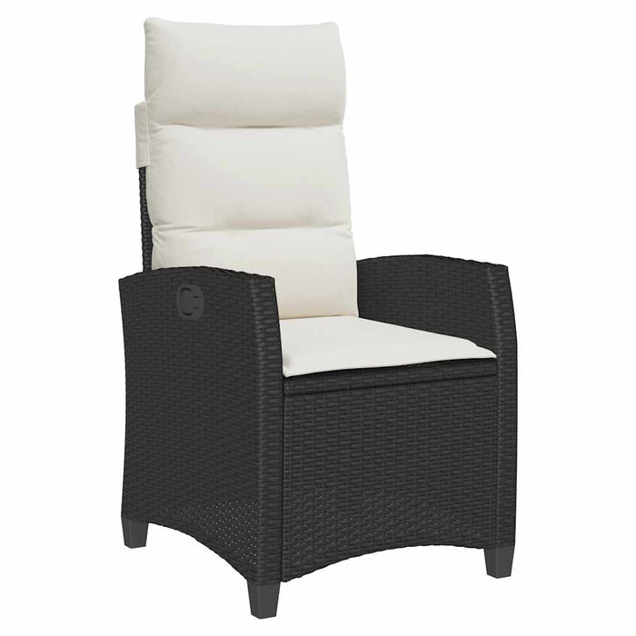 Reclining Garden Chair With Side Table Black Poly Rattan Aobnxib