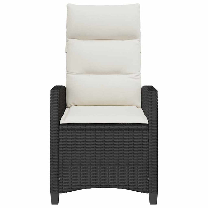 Reclining Garden Chair With Side Table Black Poly Rattan Aobnxib