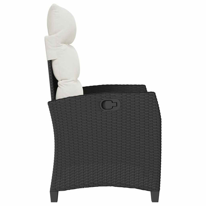 Reclining Garden Chair With Side Table Black Poly Rattan Aobnxib
