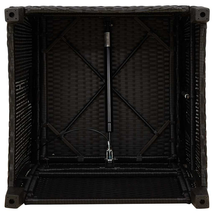 Reclining Garden Chair With Side Table Black Poly Rattan Aobnxib