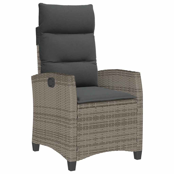 Reclining Garden Chair With Side Table Grey Poly Rattan Aobnxio