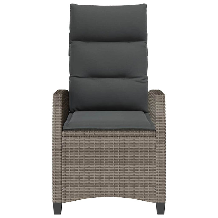 Reclining Garden Chair With Side Table Grey Poly Rattan Aobnxio