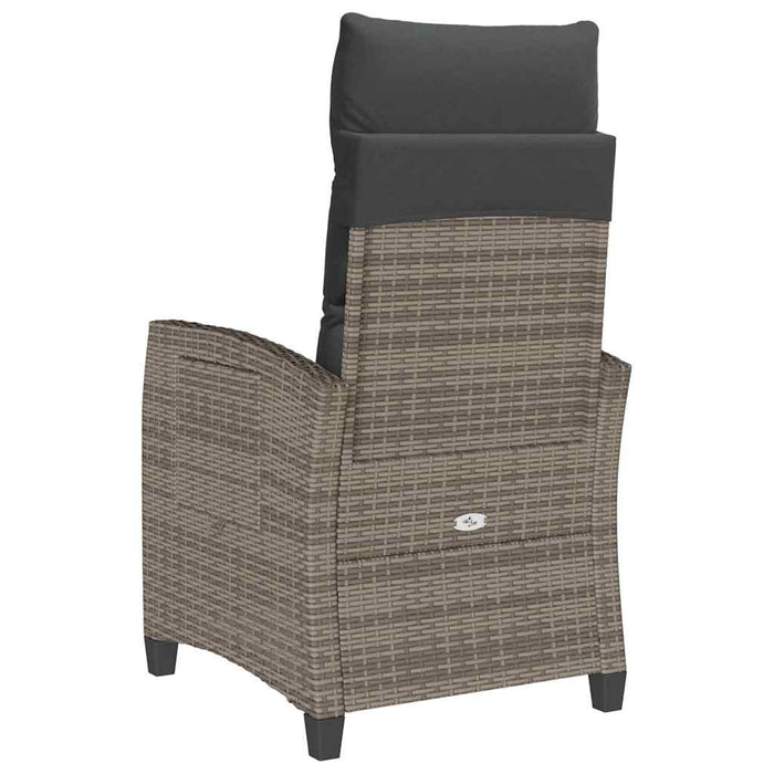 Reclining Garden Chair With Side Table Grey Poly Rattan Aobnxio