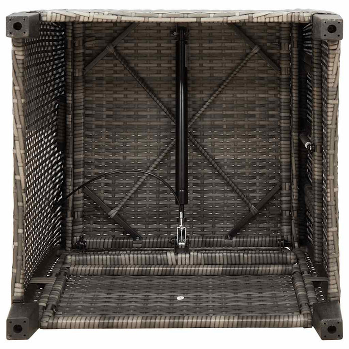 Reclining Garden Chair With Side Table Grey Poly Rattan Aobnxio