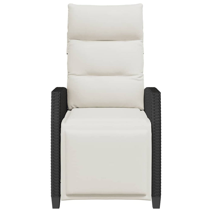 Reclining Garden Chair With Side Table Black Poly Rattan Aobnxip