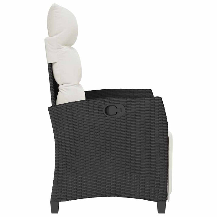 Reclining Garden Chair With Side Table Black Poly Rattan Aobnxip