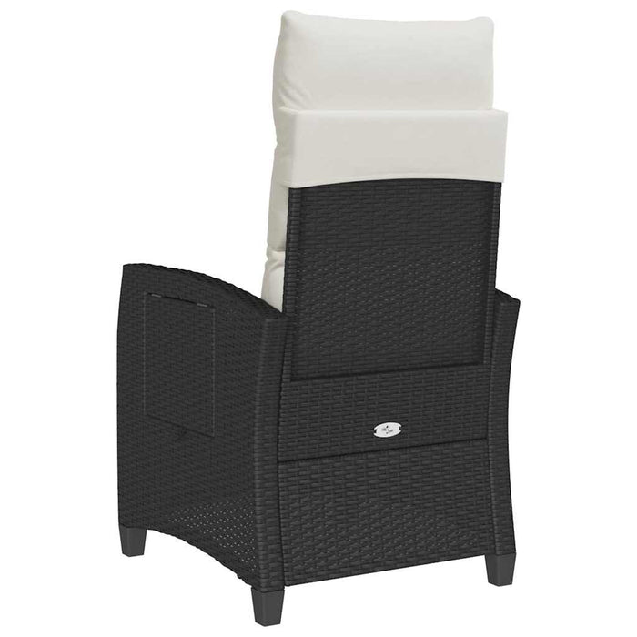Reclining Garden Chair With Side Table Black Poly Rattan Aobnxip