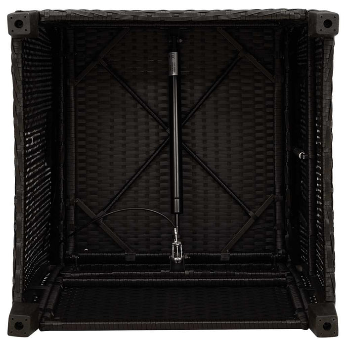 Reclining Garden Chair With Side Table Black Poly Rattan Aobnxip