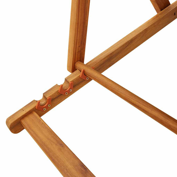 Folding Beach Chair With Armrests Light Grey Acacia Wood & Textilene Aobnbln