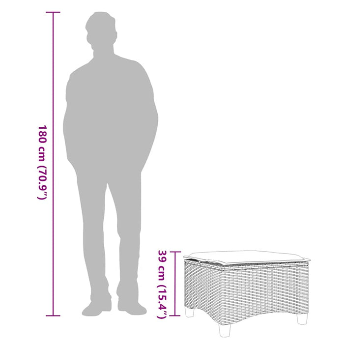 Garden Stools With Cushions 2 Pcs Black 55X55X36 Cm Poly Rattan Aobnxal