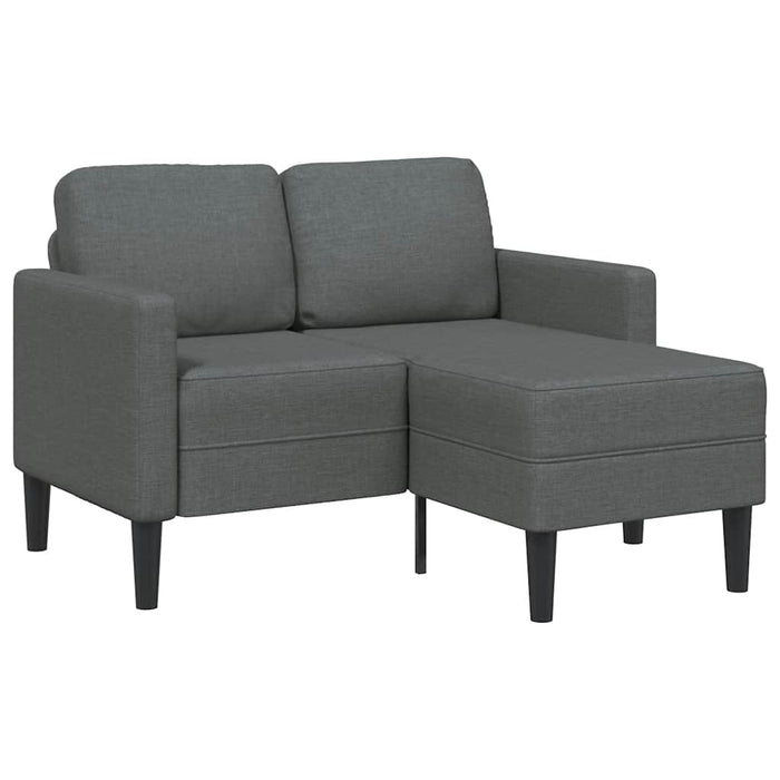 2-Seater Sofa With Chaise L-Shaped Dark Grey 125 Cm Fabric Aobiblx