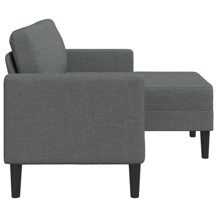 2-Seater Sofa With Chaise L-Shaped Dark Grey 125 Cm Fabric Aobiblx