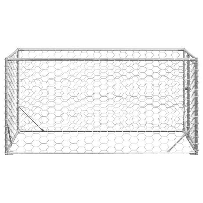 Outdoor Dog Kennel With Door 2X1X1 M Galvanised Steel Aobpaob