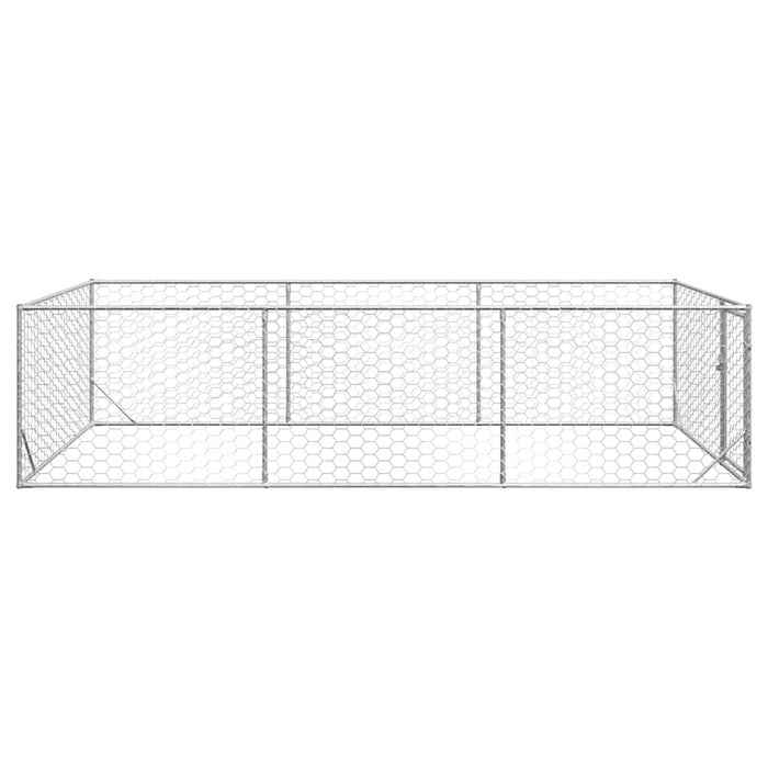 Outdoor Dog Kennel With Door 2X4X1 M Galvanised Steel Aobpaox