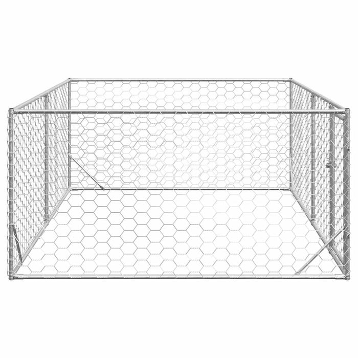 Outdoor Dog Kennel With Door 3X2X1 M Galvanised Steel Aobpaot