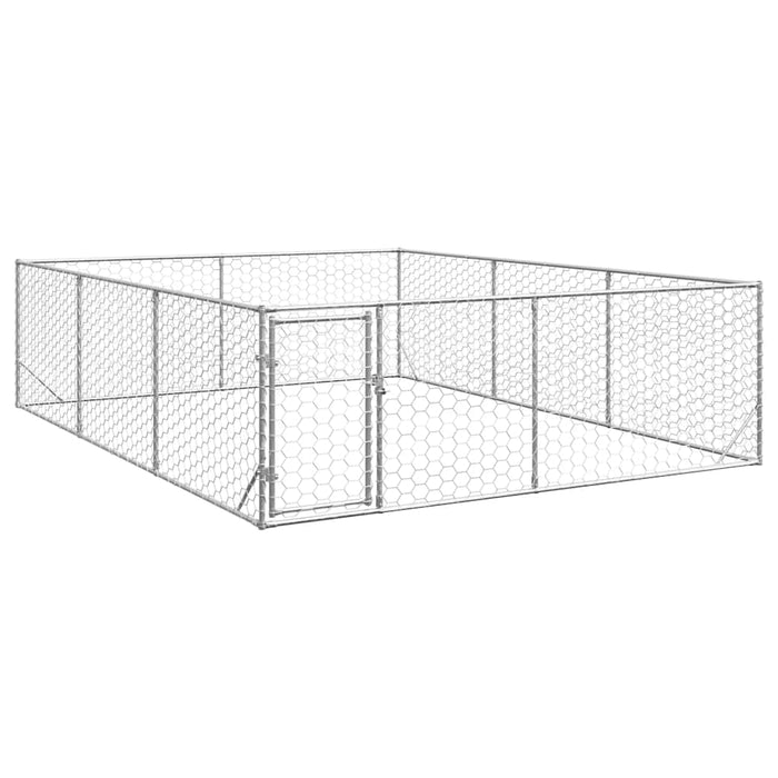 Outdoor Dog Kennel With Door 3X4X1 M Galvanised Steel Aobpaoa