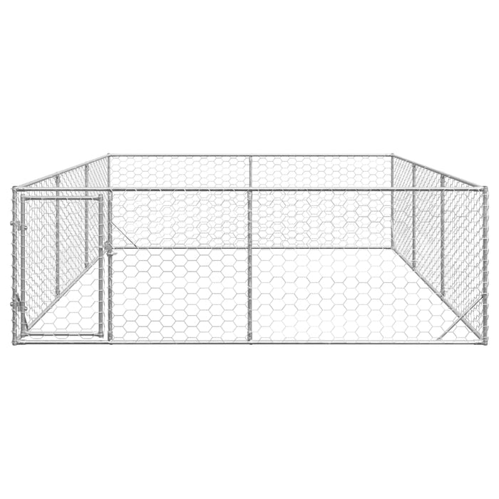 Outdoor Dog Kennel With Door 3X4X1 M Galvanised Steel Aobpaoa