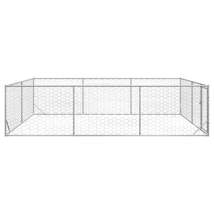Outdoor Dog Kennel With Door 3X4X1 M Galvanised Steel Aobpaoa