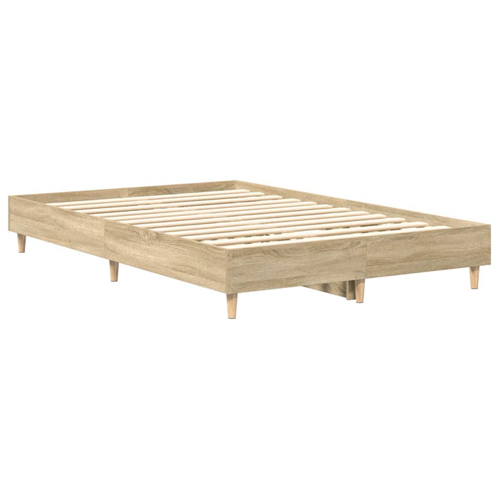 Double Size Bed Frame No Mattress Sonoma Oak 135X190 Cm Engineered Wood Nlobln